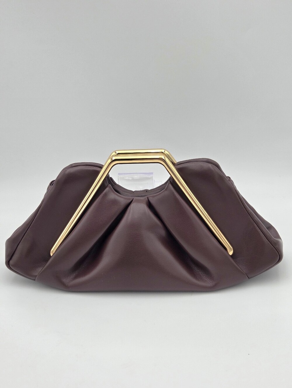 JW PEI Lila Metal Frame Clutch In Burgundy